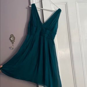 J Crew lined Jade Green V neck dress